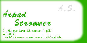 arpad strommer business card